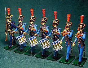 BG199 - Drummers and Trumpeters Line, French Marines de la Garde 1808-1815  by Beau Geste. - Piers Christian Toy Soldiers