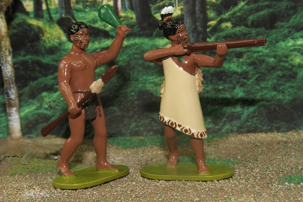 NZA - Set of two Maori Warriors 1844 - 1847, Regal Toy Soldiers - Piers Christian Toy Soldiers - 1