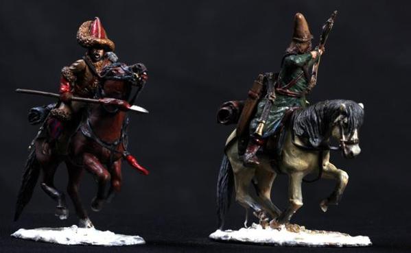MMSP11 - Two mounted Russian Cavalry, Retreat from Russia from Manes Marzano - Piers Christian Toy Soldiers